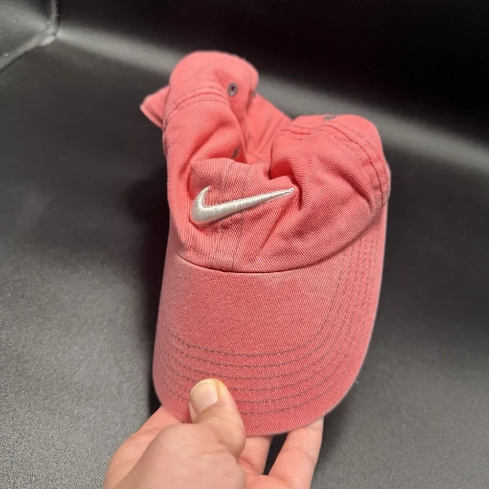 Nike Hat Cap CHild Girls Adjustable Solid Pink Hook Loop